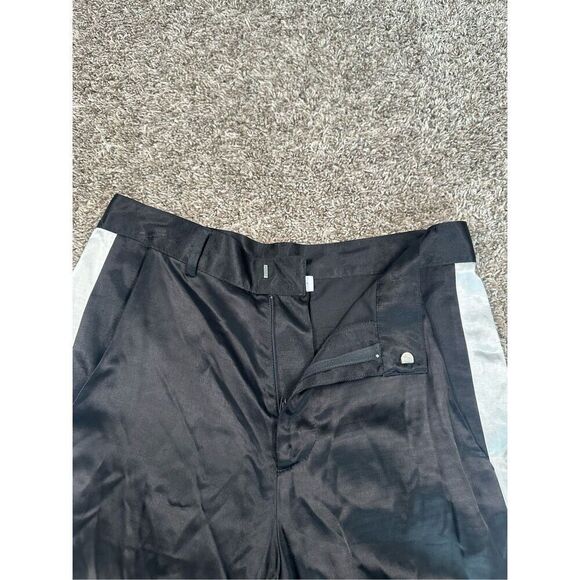 Anthropologie Corey Lynn Calter Rayon Silky Satin Track Trouser Pants Black S - Picture 6 of 9